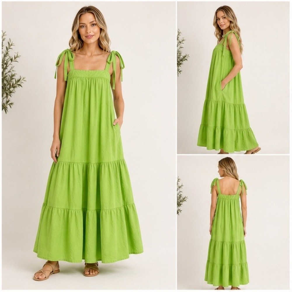 Christopher John Rogers x Target Tie Strap High-Low Babydoll Dress M Green